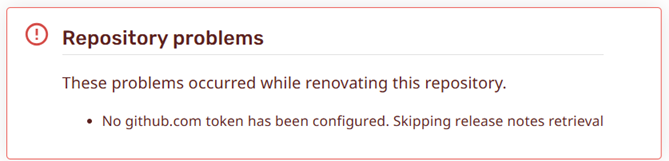 Portal warning about github.com token